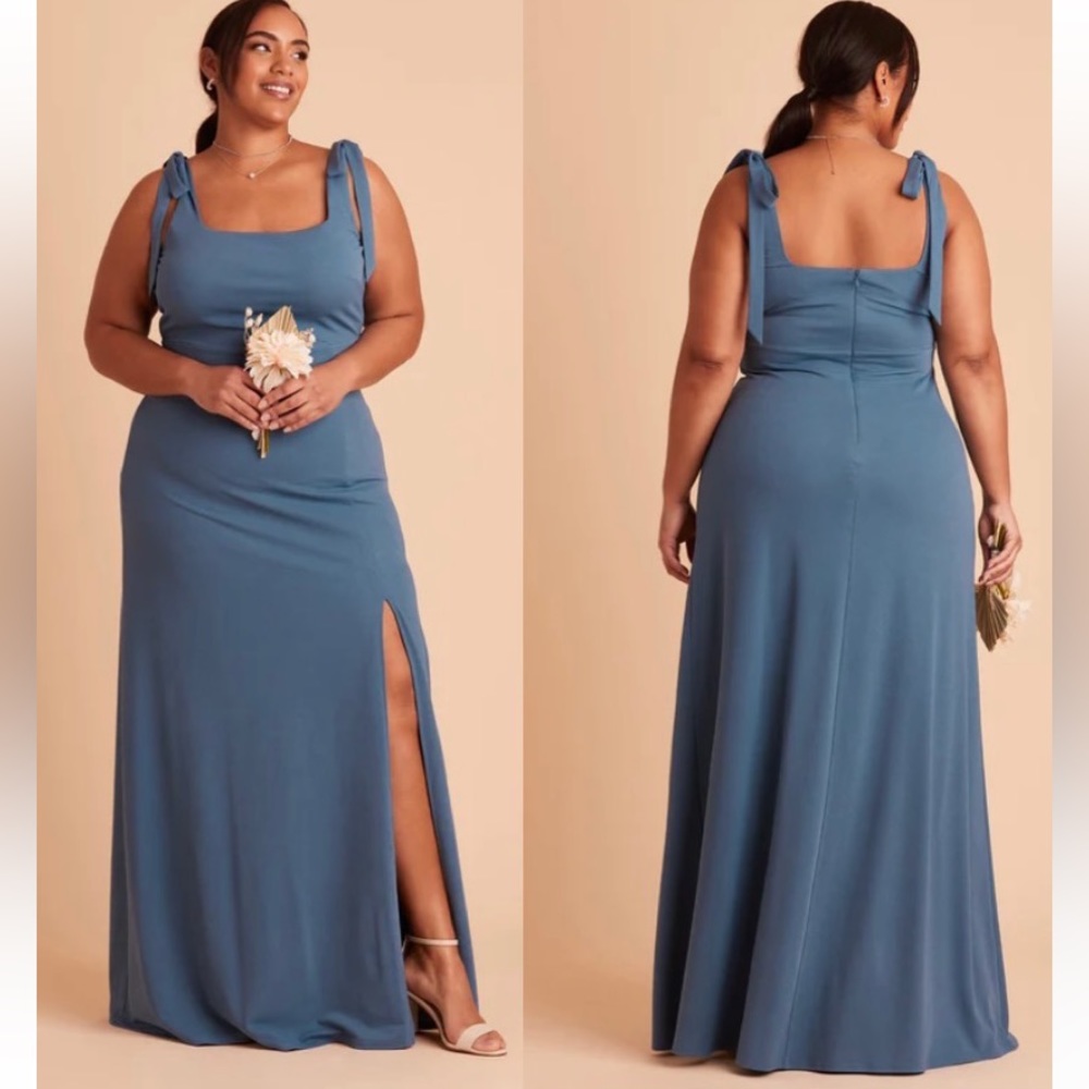 New NWT Birdy Grey “Alex” Convertible Crepe Gown Maxi Dress Twilight Sleeveless - Picture 13 of 13